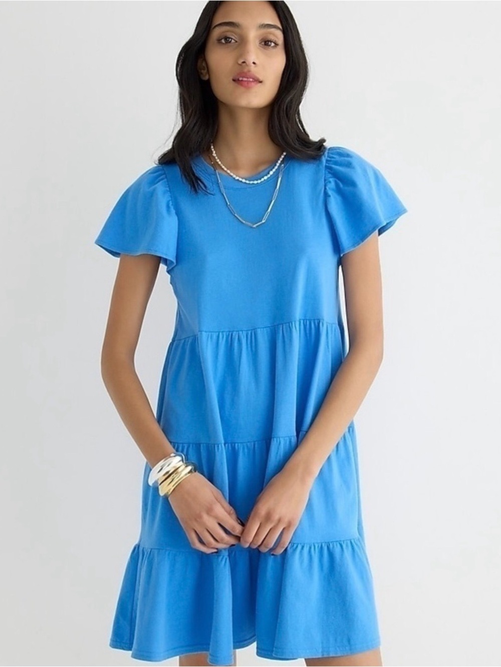 J. Crew Knit broken-in jersey tiered mini dress
